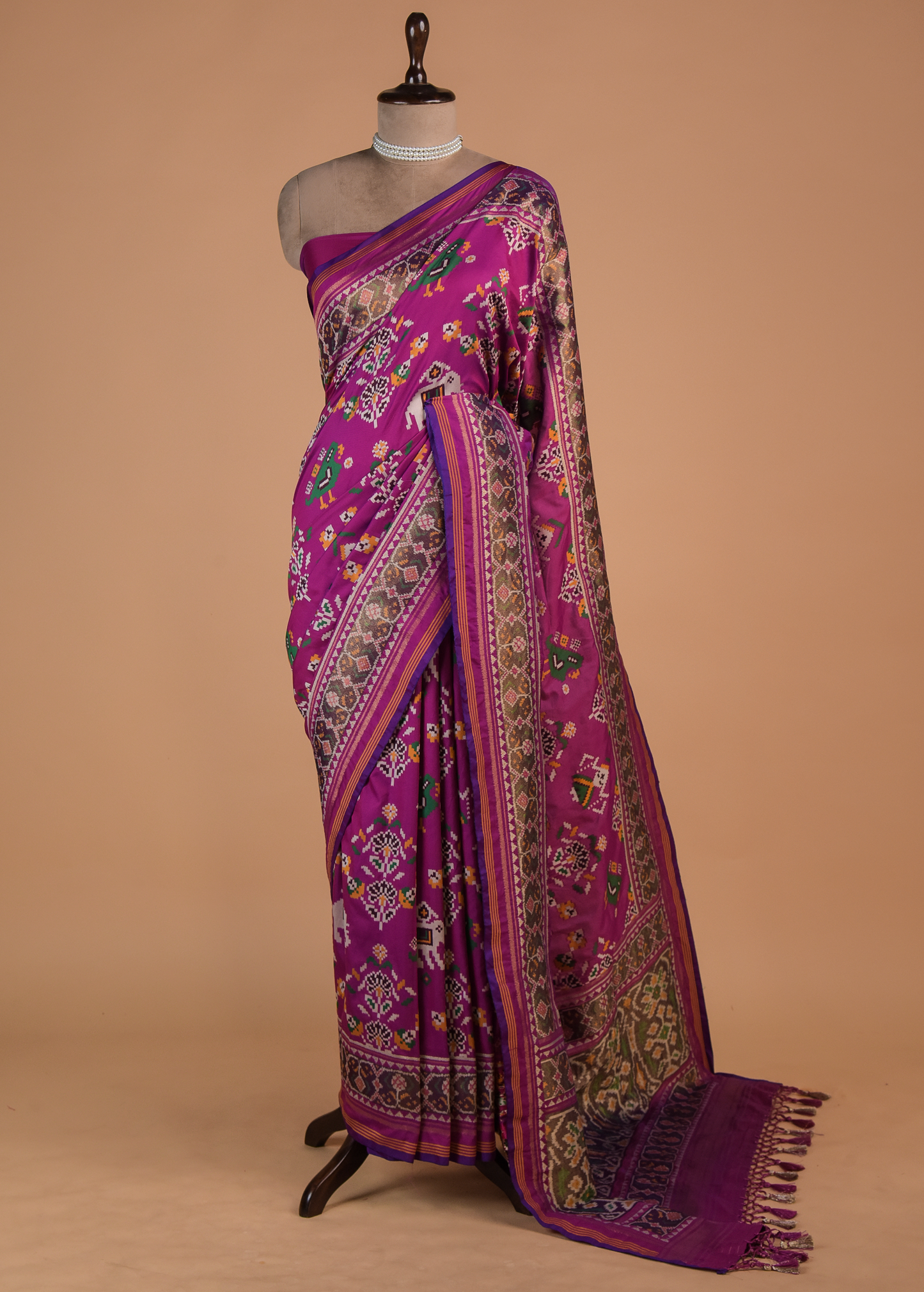 Purple Art Silk Patola Saree