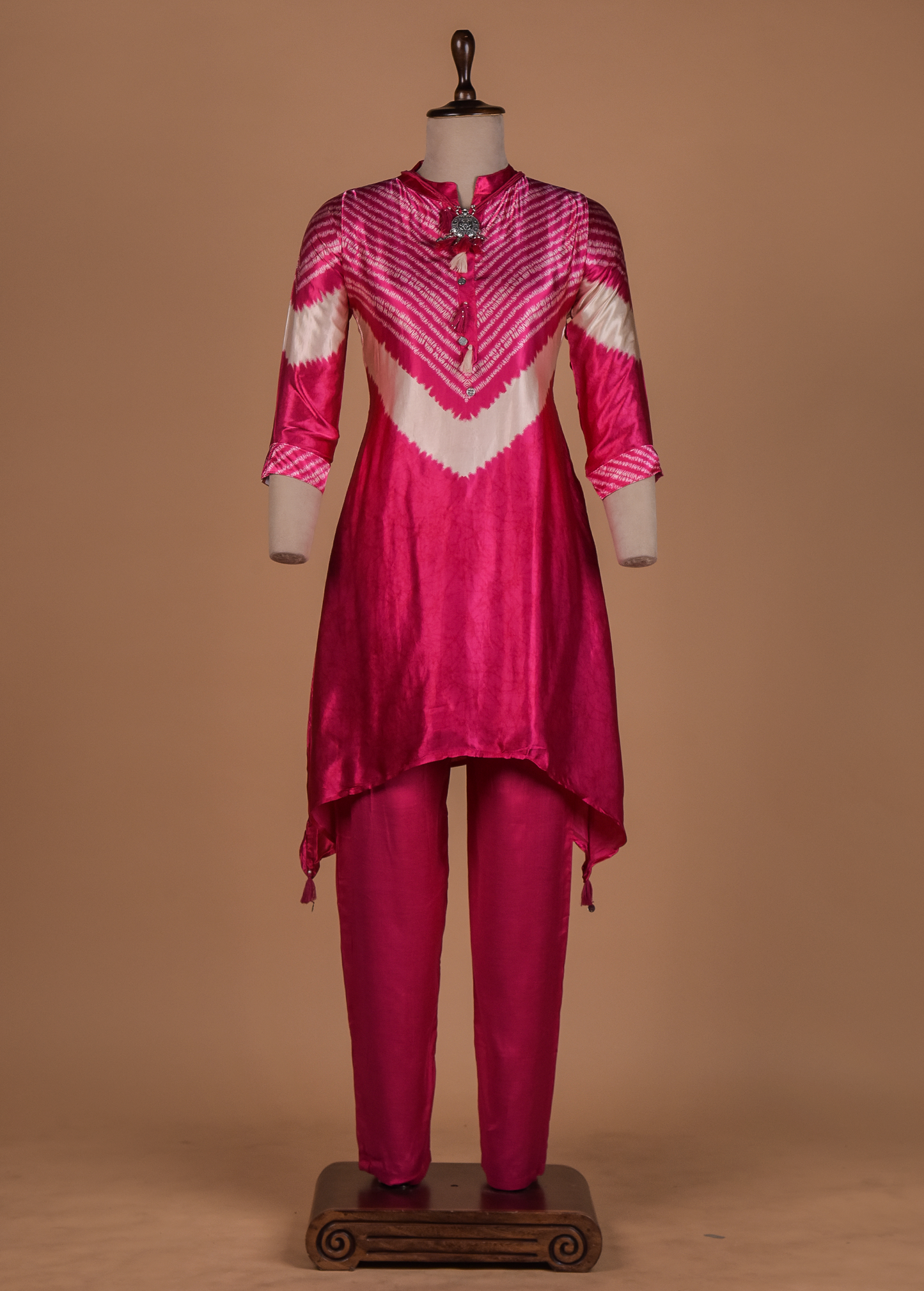 Pink Crepe Silk Kurta