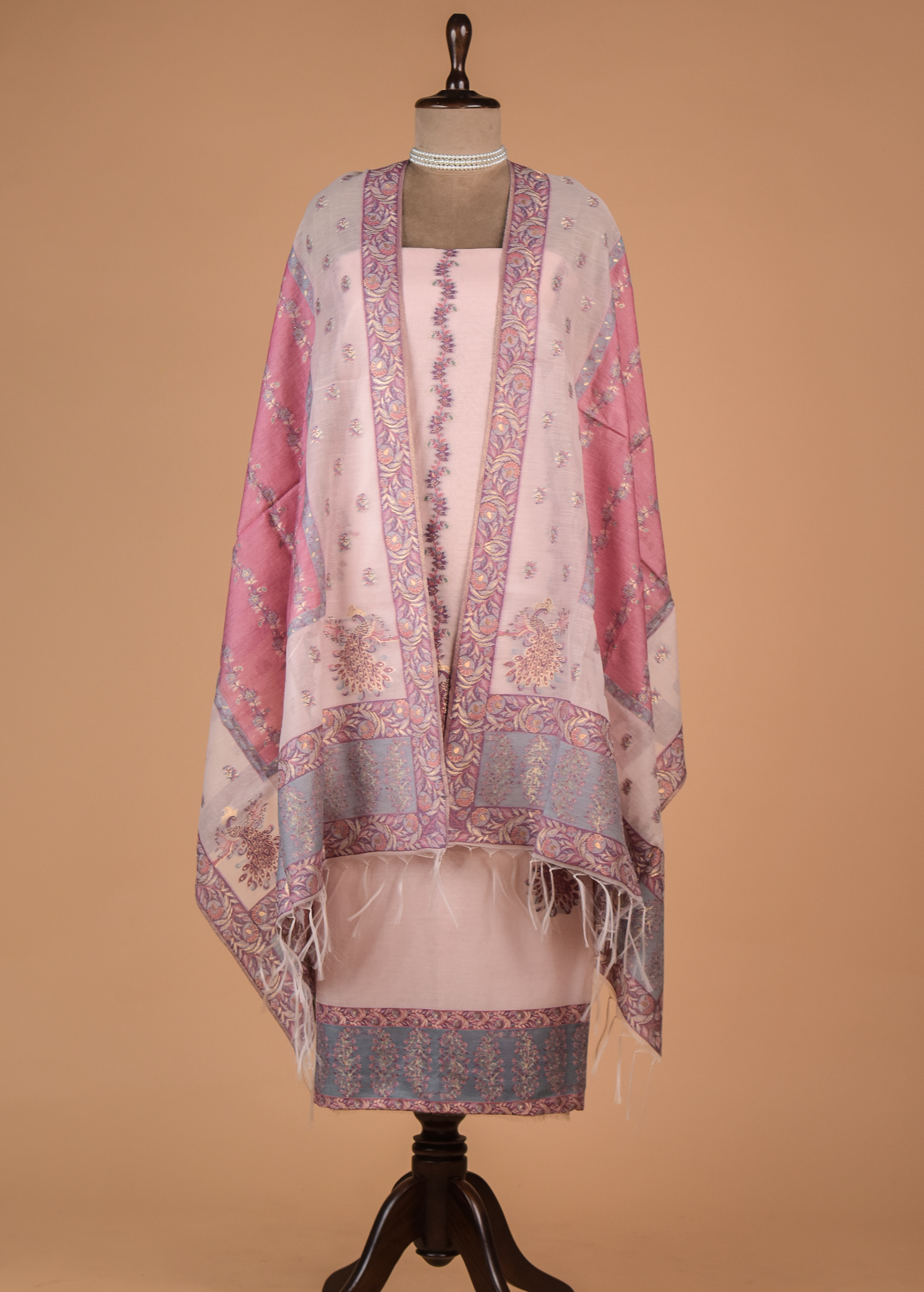Pink Cotton Silk Dress Material