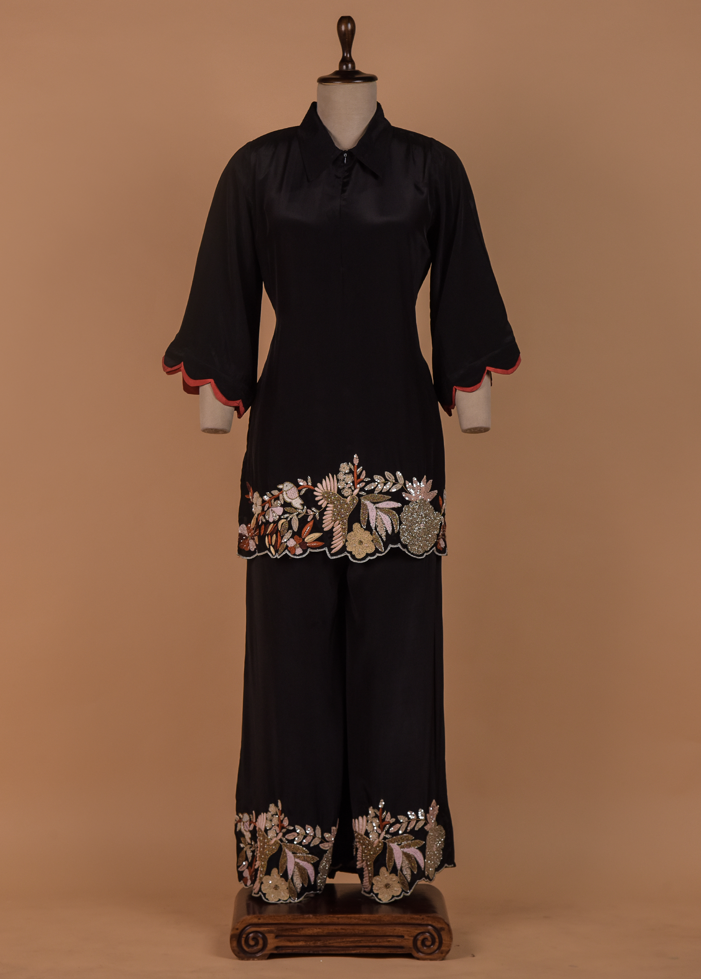 Black Crepe Coord Set