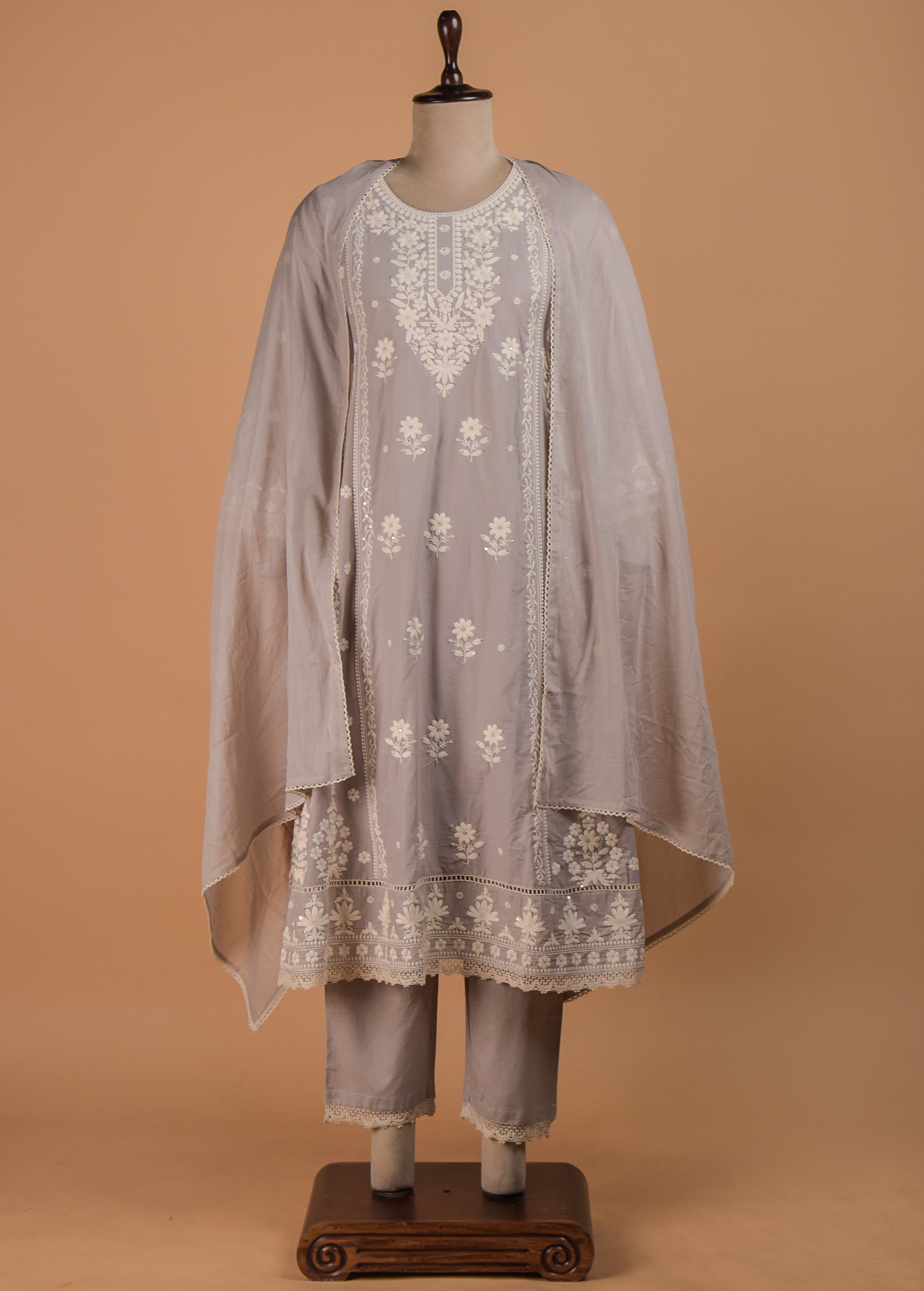 Brown Cotton A Line Set