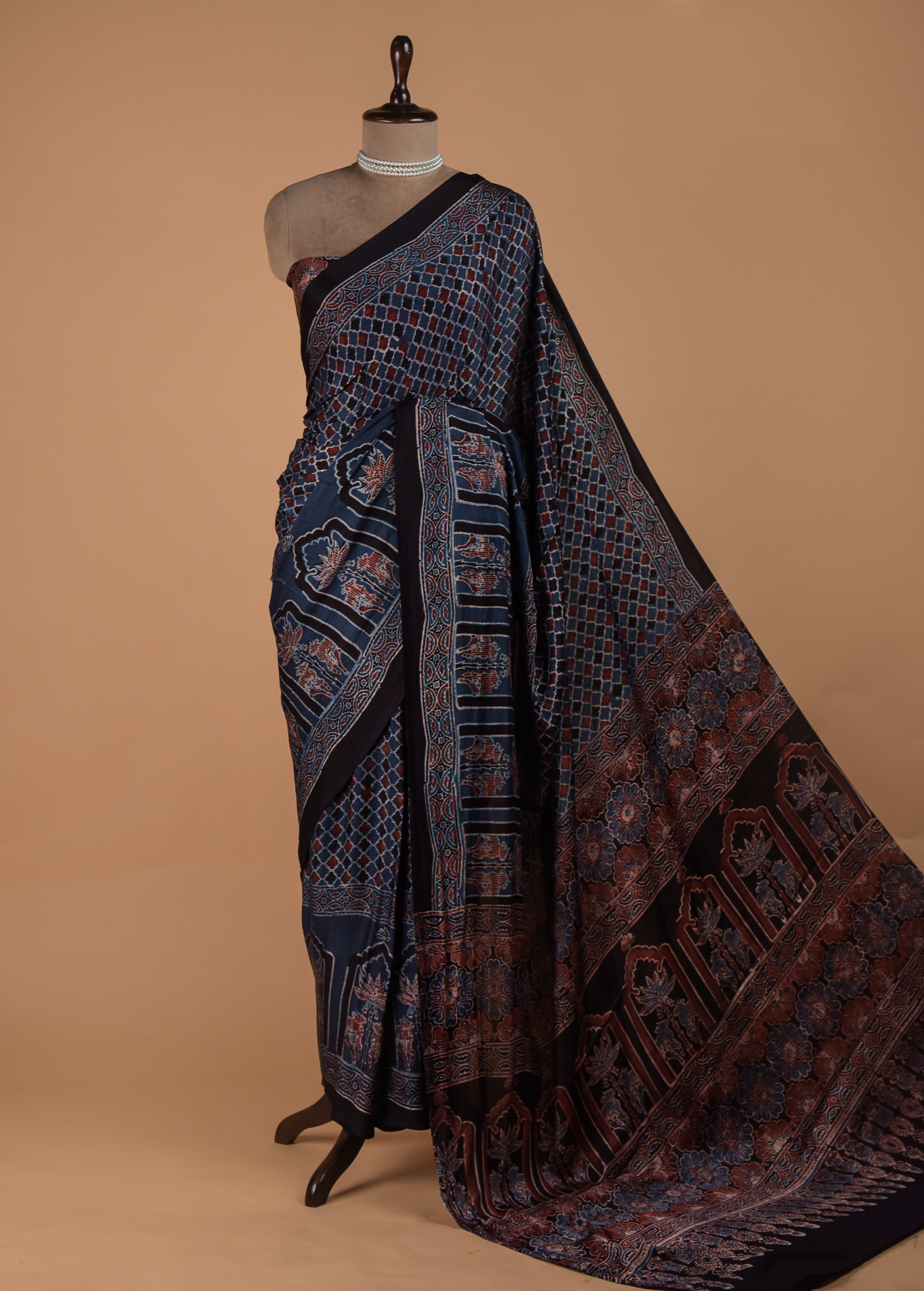 Multicoloured Crepe Printed Saree