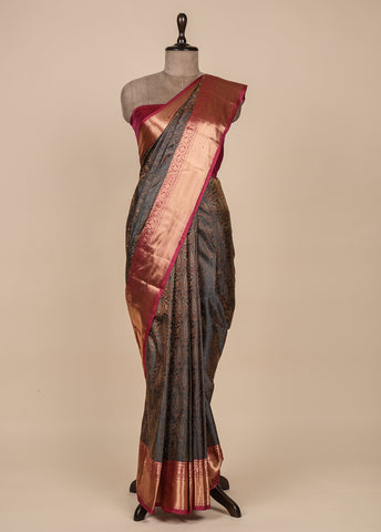 Grey Silk Kanjeevaram Saree