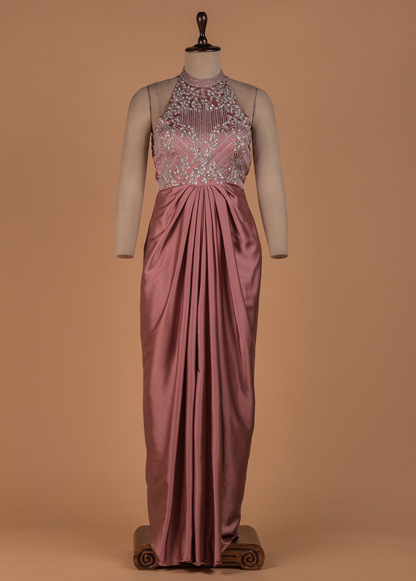 Pink Satin Readymade Dress