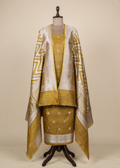 Gold Tussar Dress Material