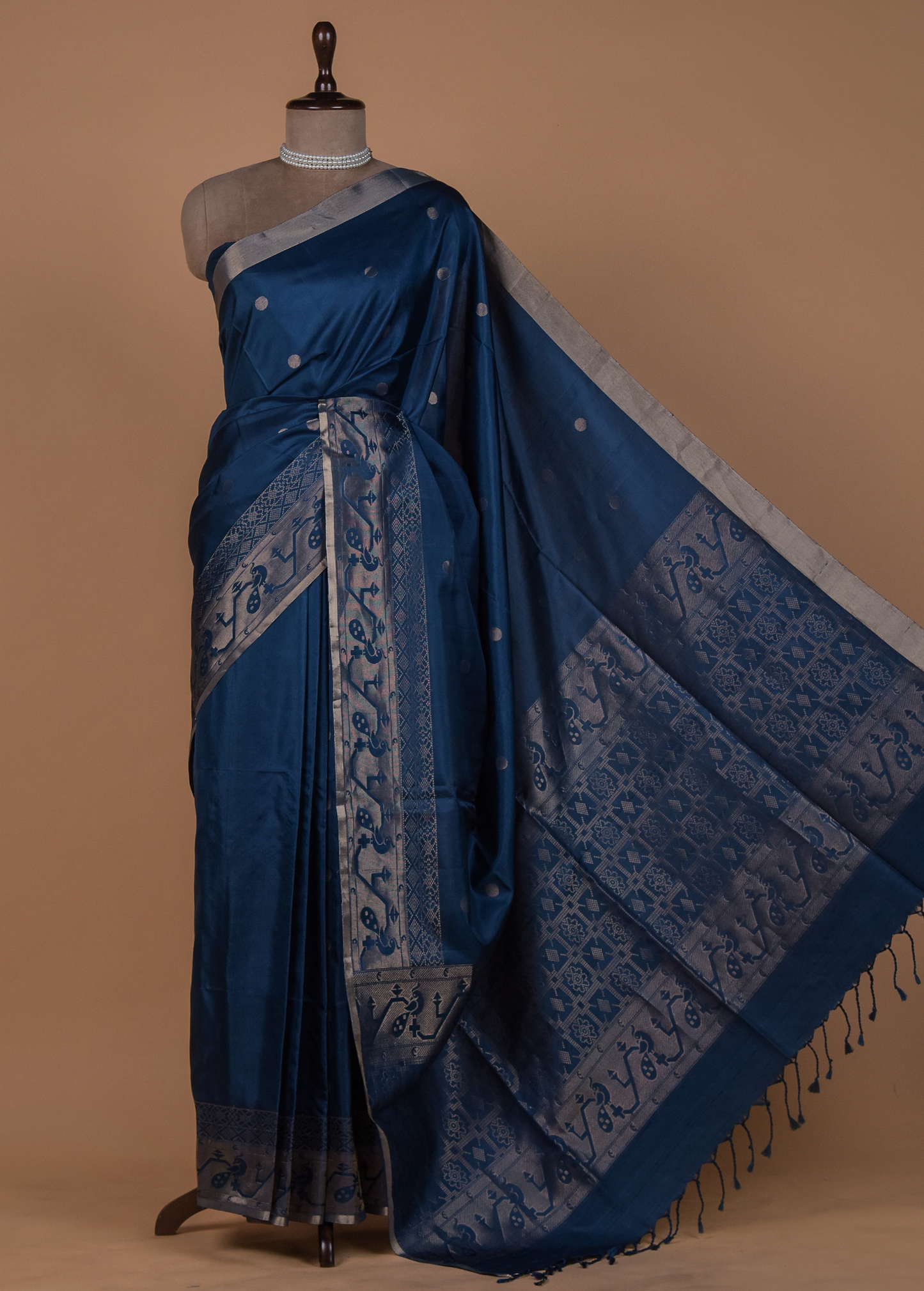 Blue Silk Kanjeevaram Saree