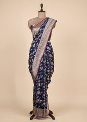 Blue Art Silk Banarasi Saree