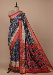 Grey Silk Patola Saree