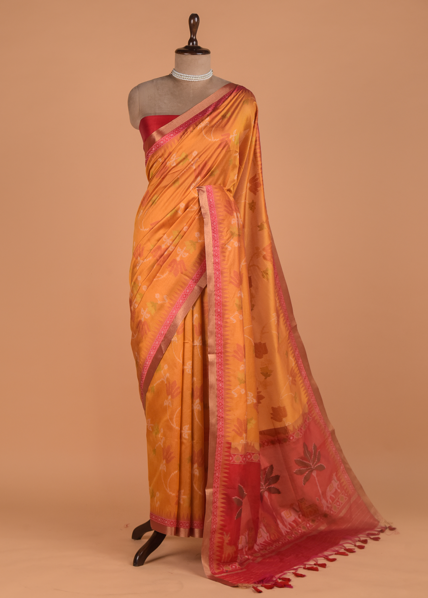 Yellow Art Tussar Patola Saree