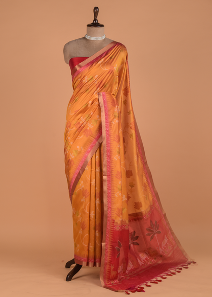 Yellow Art Tussar Patola Saree