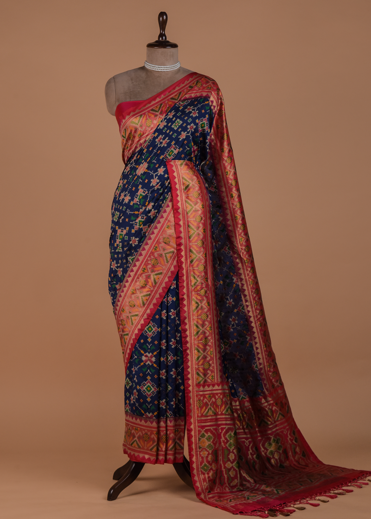 Blue Art Silk Patola Saree