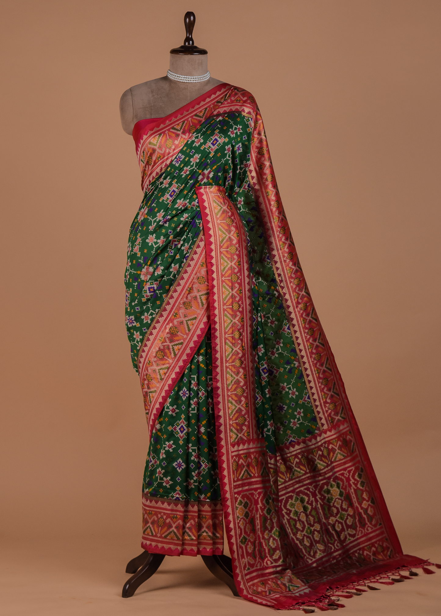 Green Art Silk Patola Saree