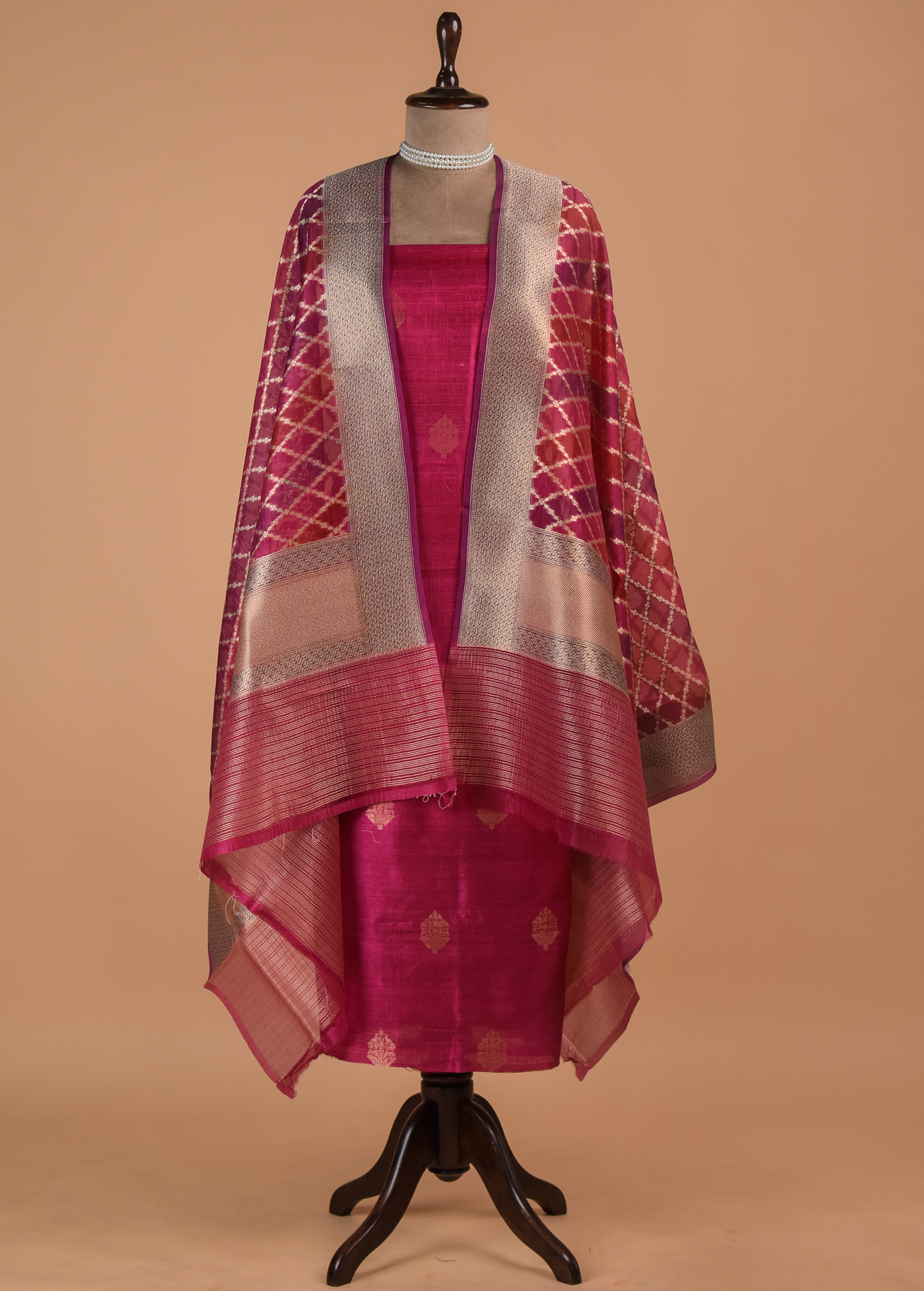 Pink Silk Dress Material