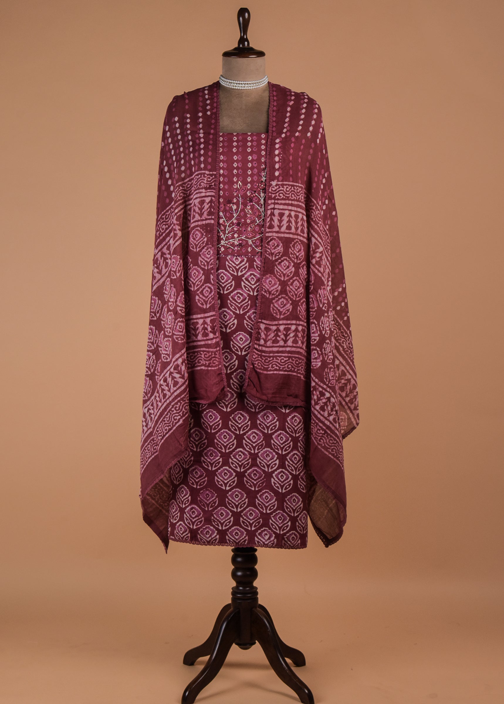 Pink Cotton Dress Material