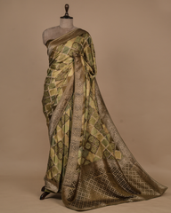 Green Satin Saree