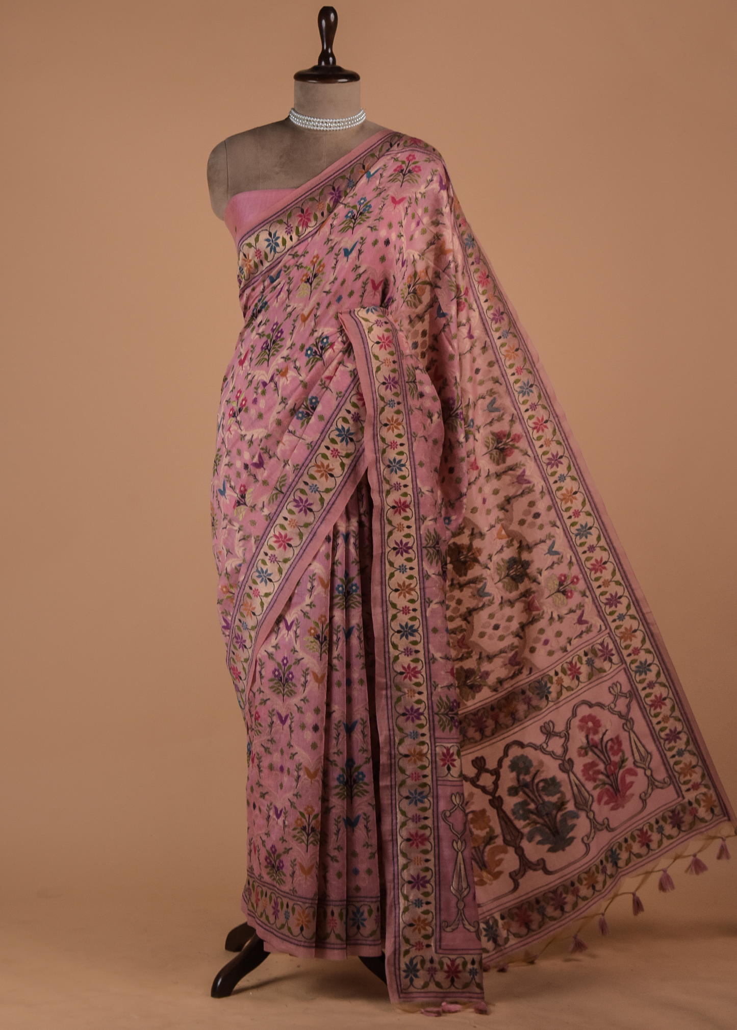 Pink Cotton Banarasi Saree
