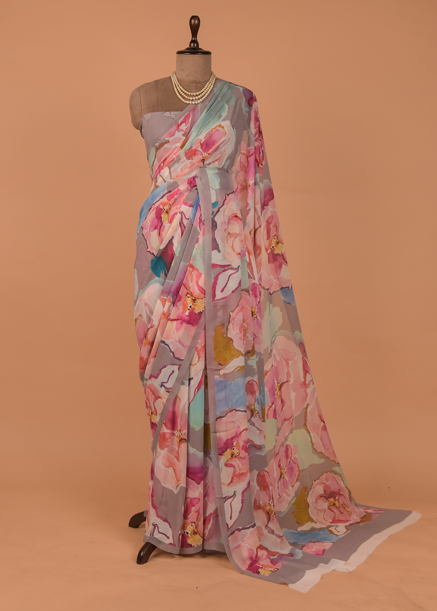 Multicoloured Georgette Printed Saree