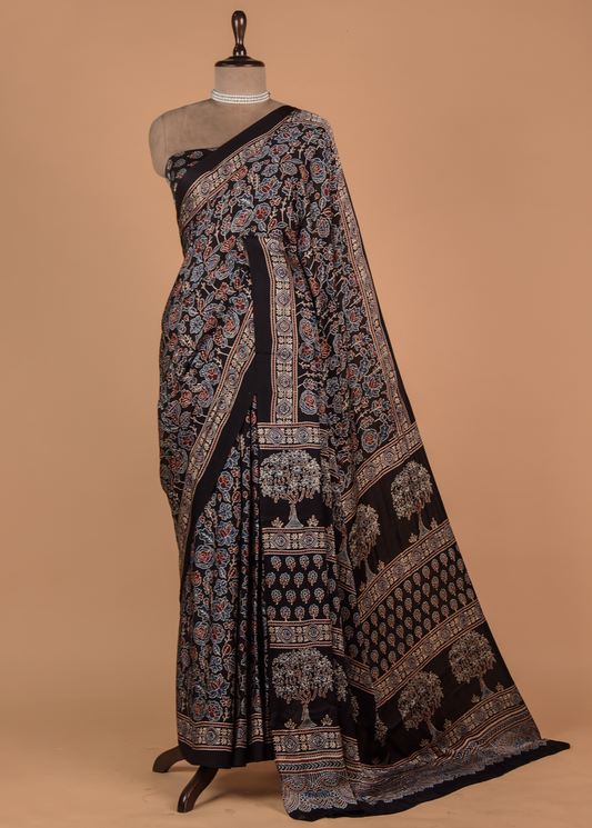 Multicoloured Crepe Printed Saree