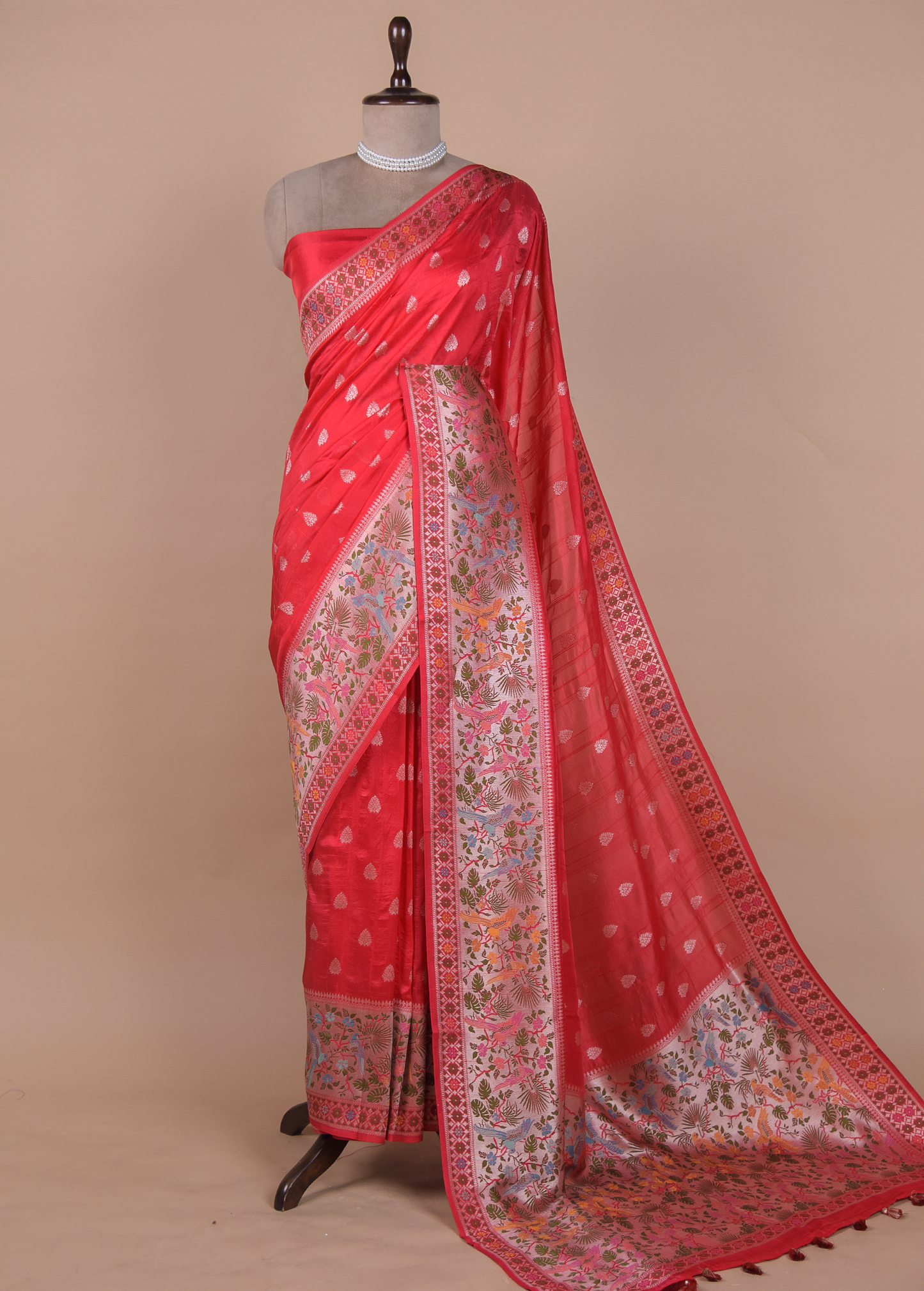 Orange Art Tussar Georgette Banarasi Saree