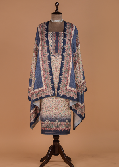 Multicoloured Pashmina Dress Material