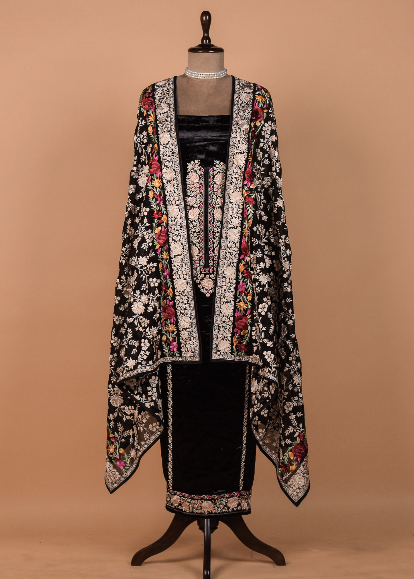 Black Velvet Dress Material