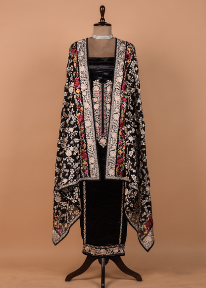 Black Velvet Dress Material