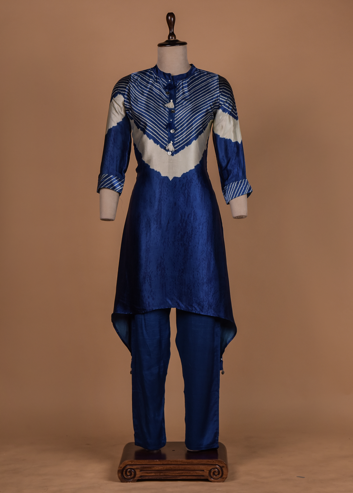 Blue Crepe Silk Kurta