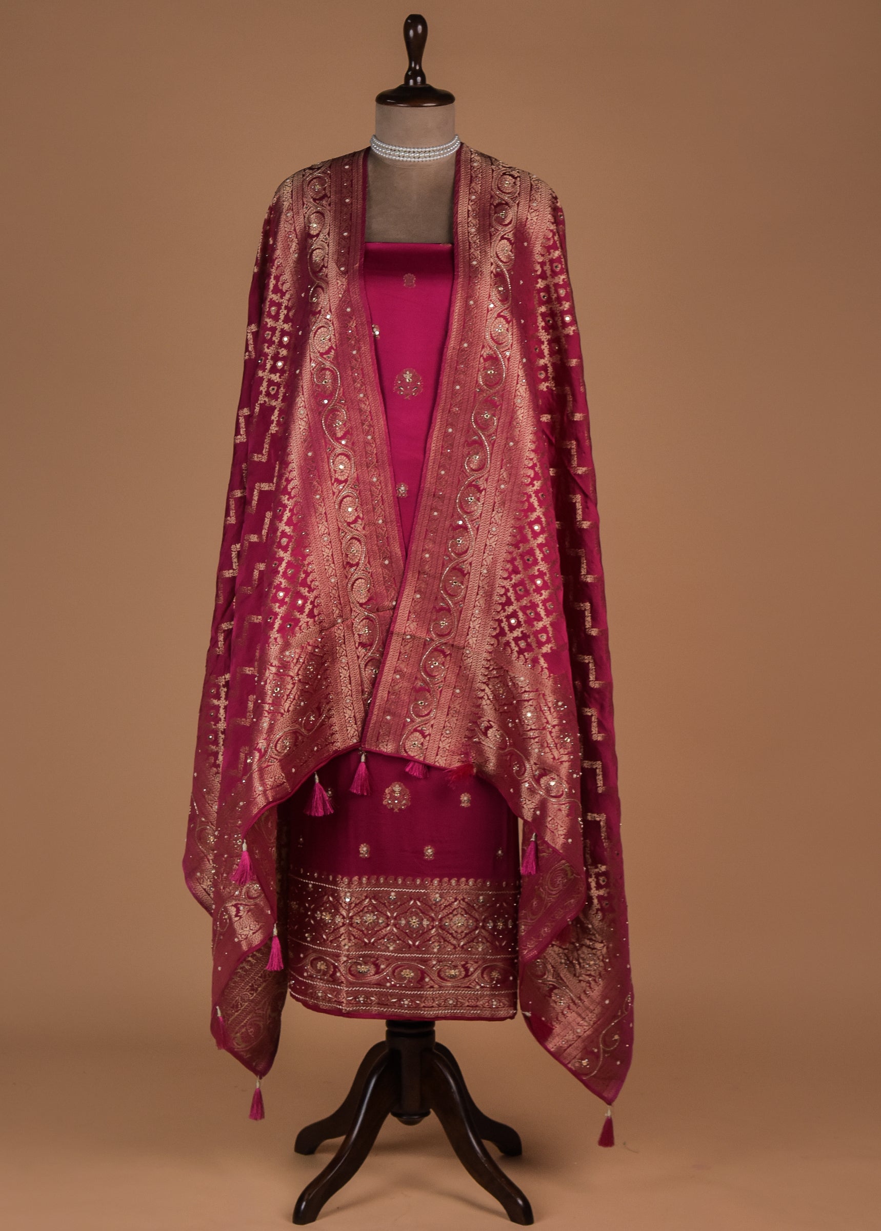 Pink Satin Dress Material