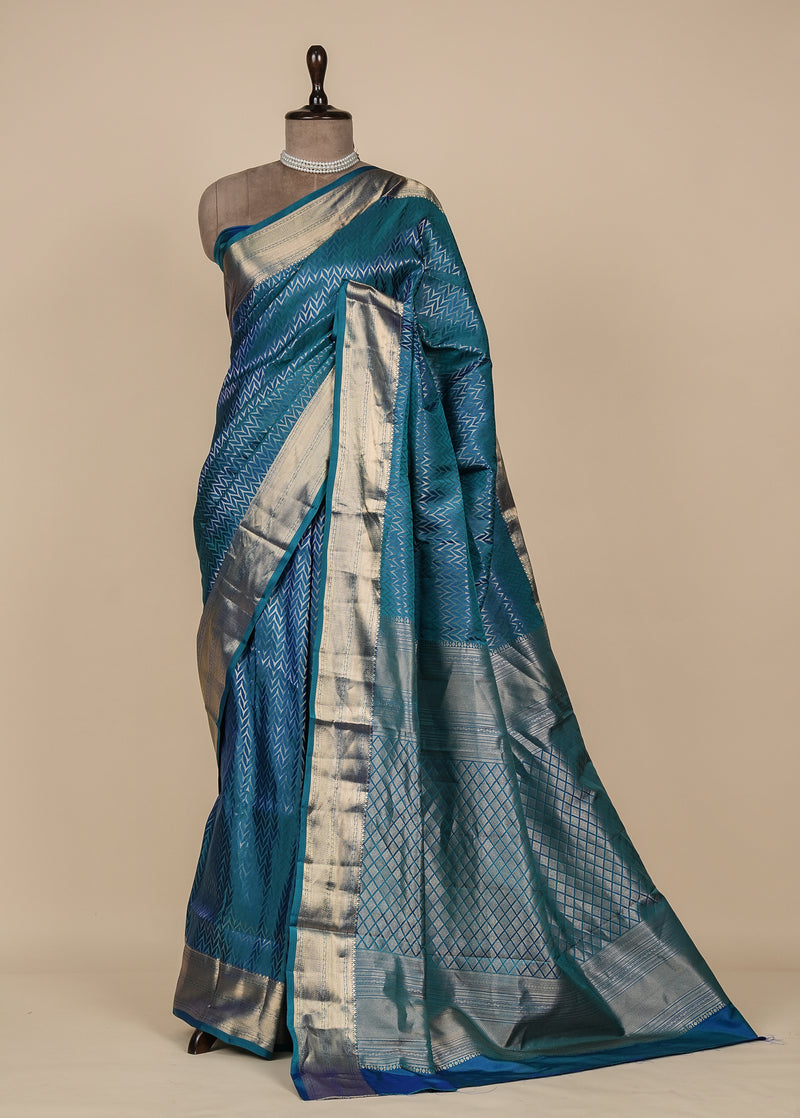 Blue Silk Kanjeevaram Saree