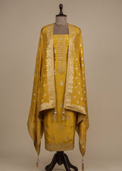 Yellow Upada Silk Dress Material