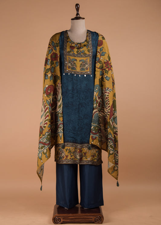 Blue Crepe Straight Set
