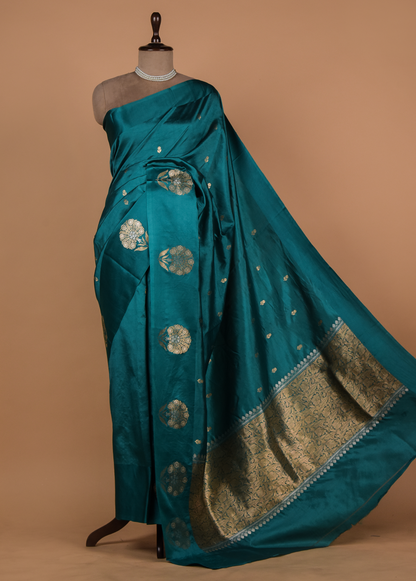 Blue Silk Banarasi Saree