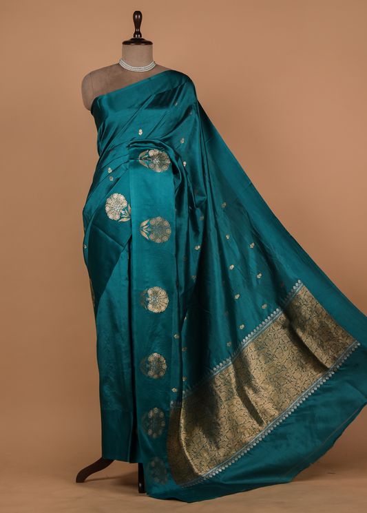 Blue Silk Banarasi Saree