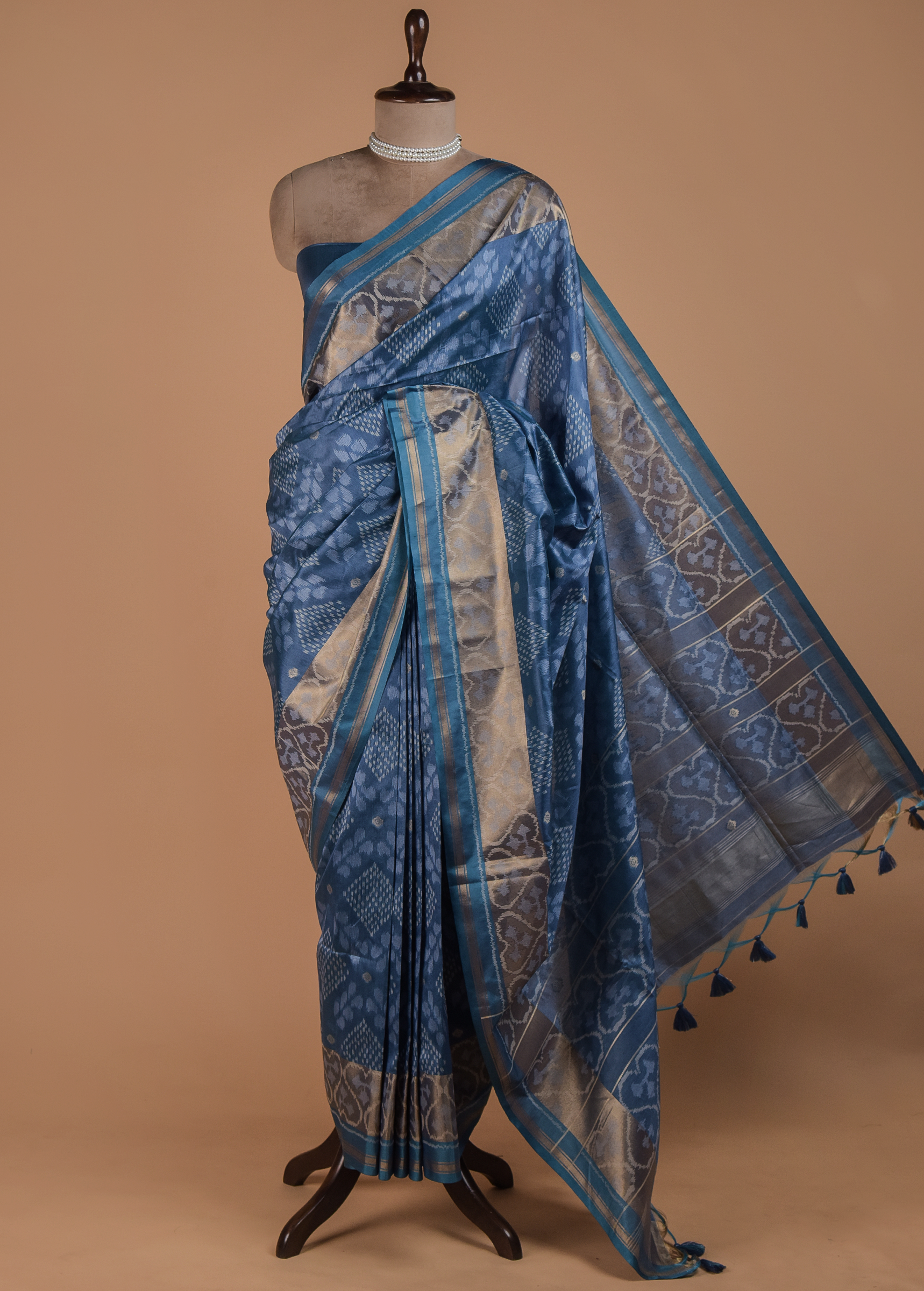 Blue Art Silk Patola Saree