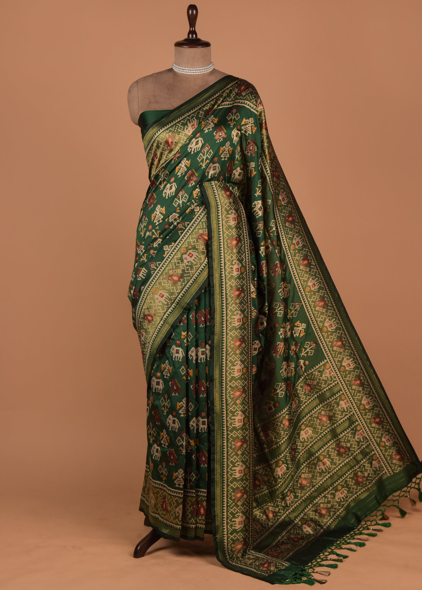 Green Art Silk Patola Saree