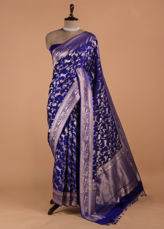 Purple Art Silk Banarasi Saree