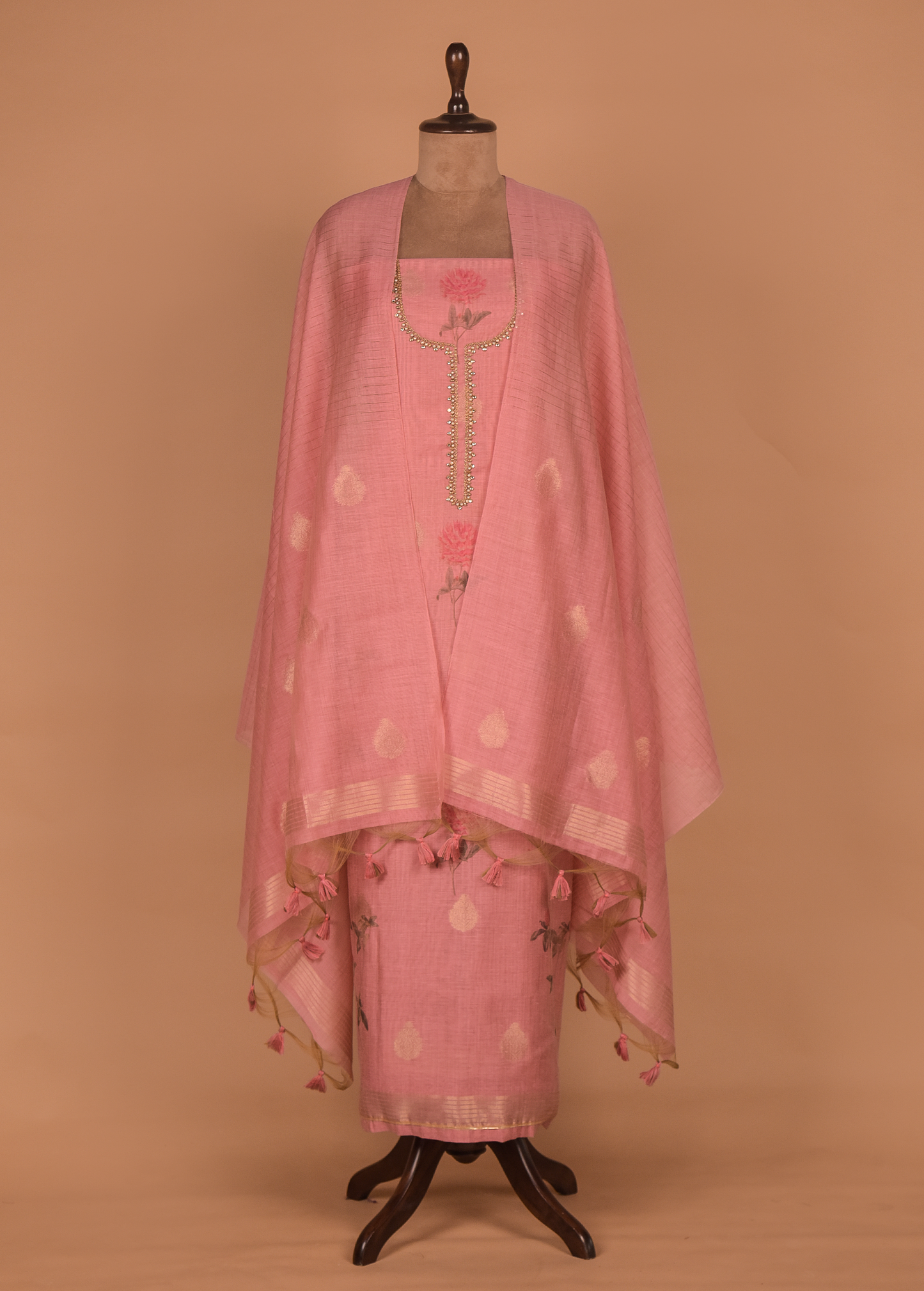 Pink Cotton Silk Dress Material