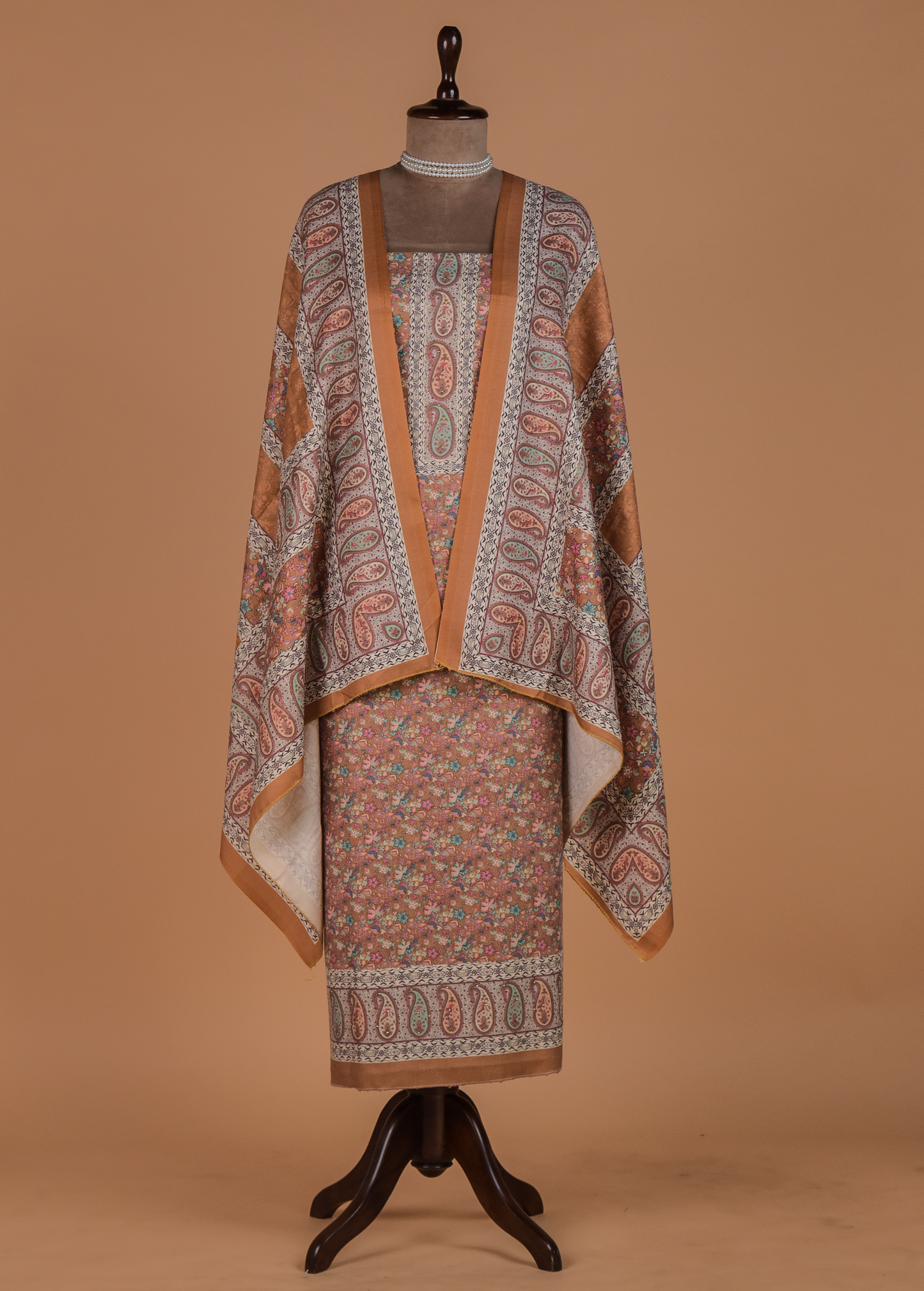 Multicoloured Pashmina Dress Material