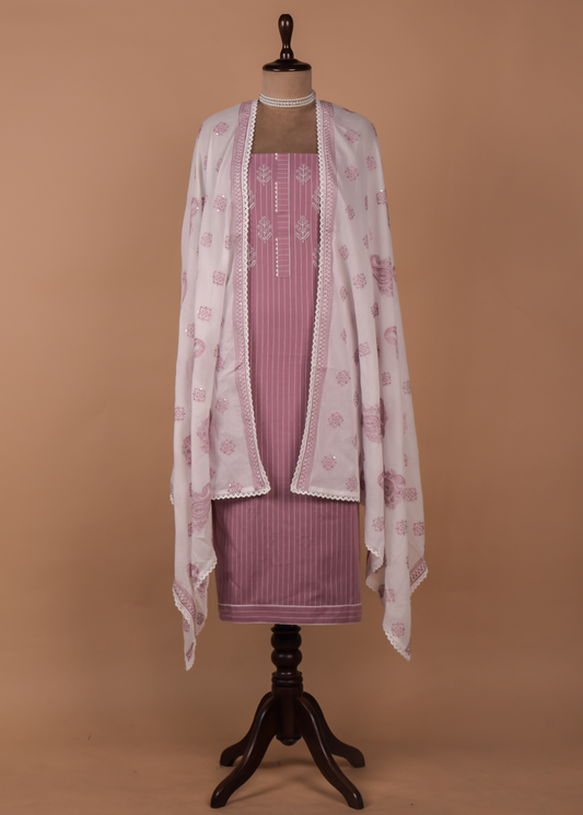 Pink Cotton Dress Material