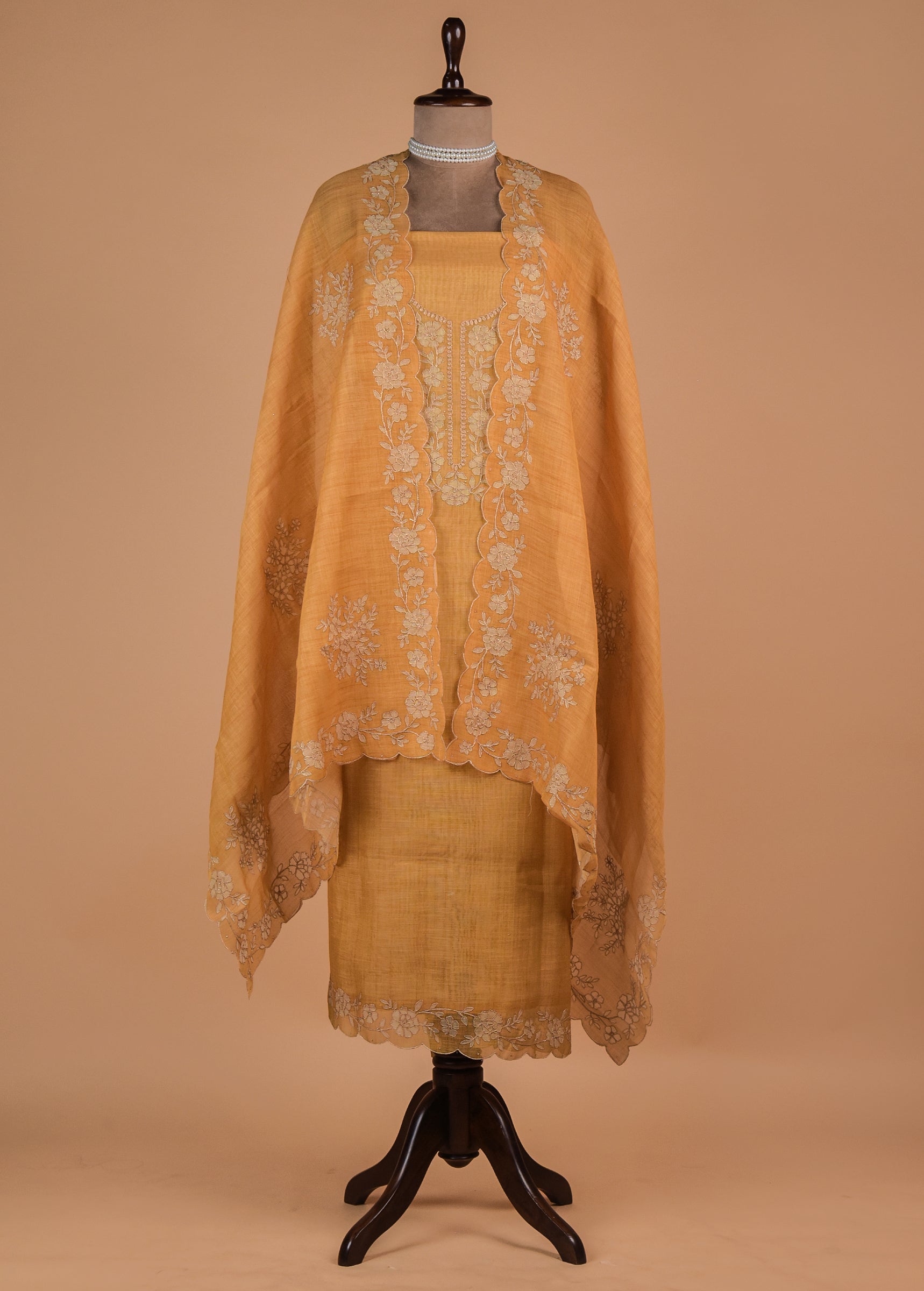 Yellow Cotton Dress Material