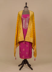 Pink Silk Dress Material Suit