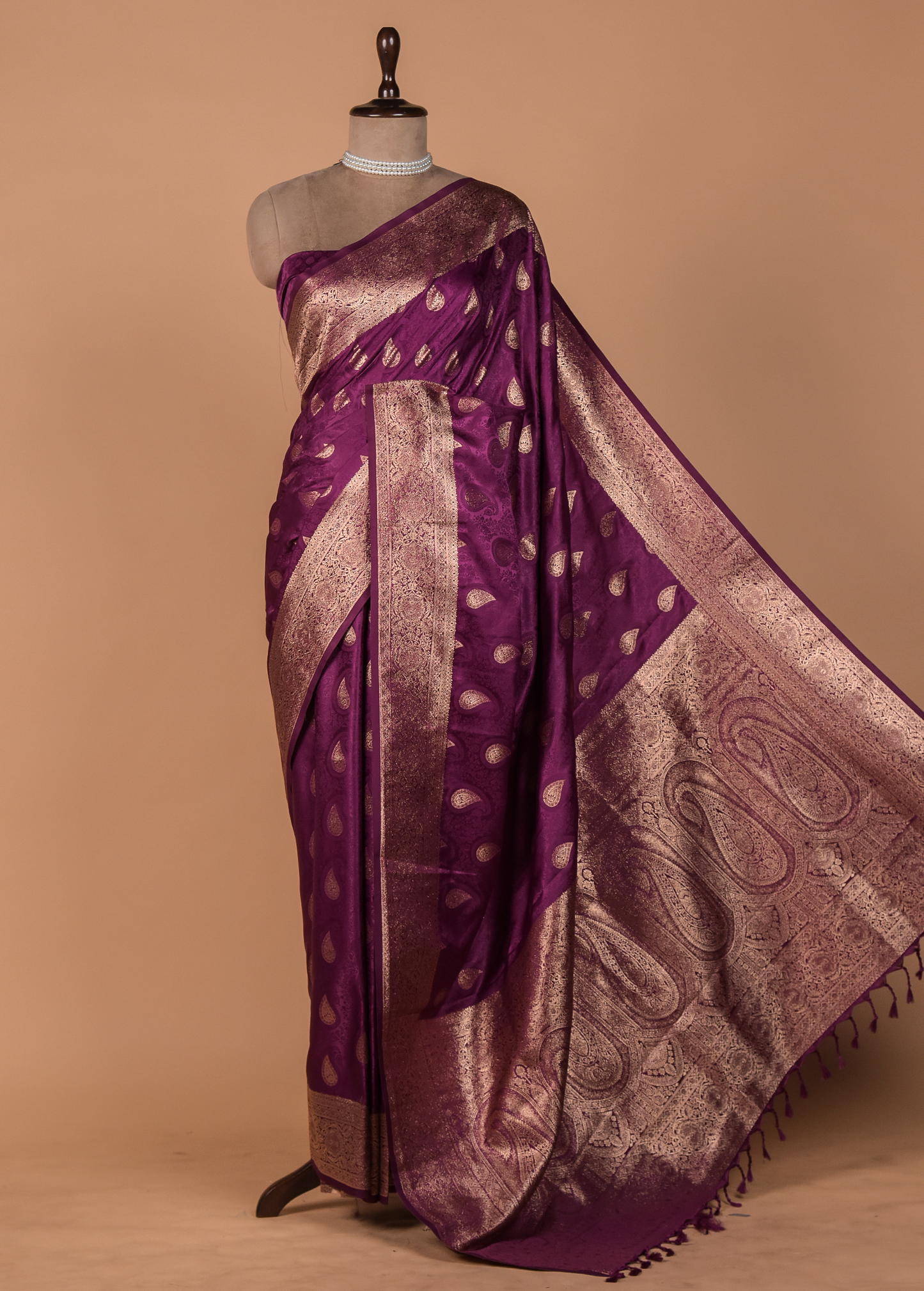 Wine Art Silk Kanjeevaram Saree