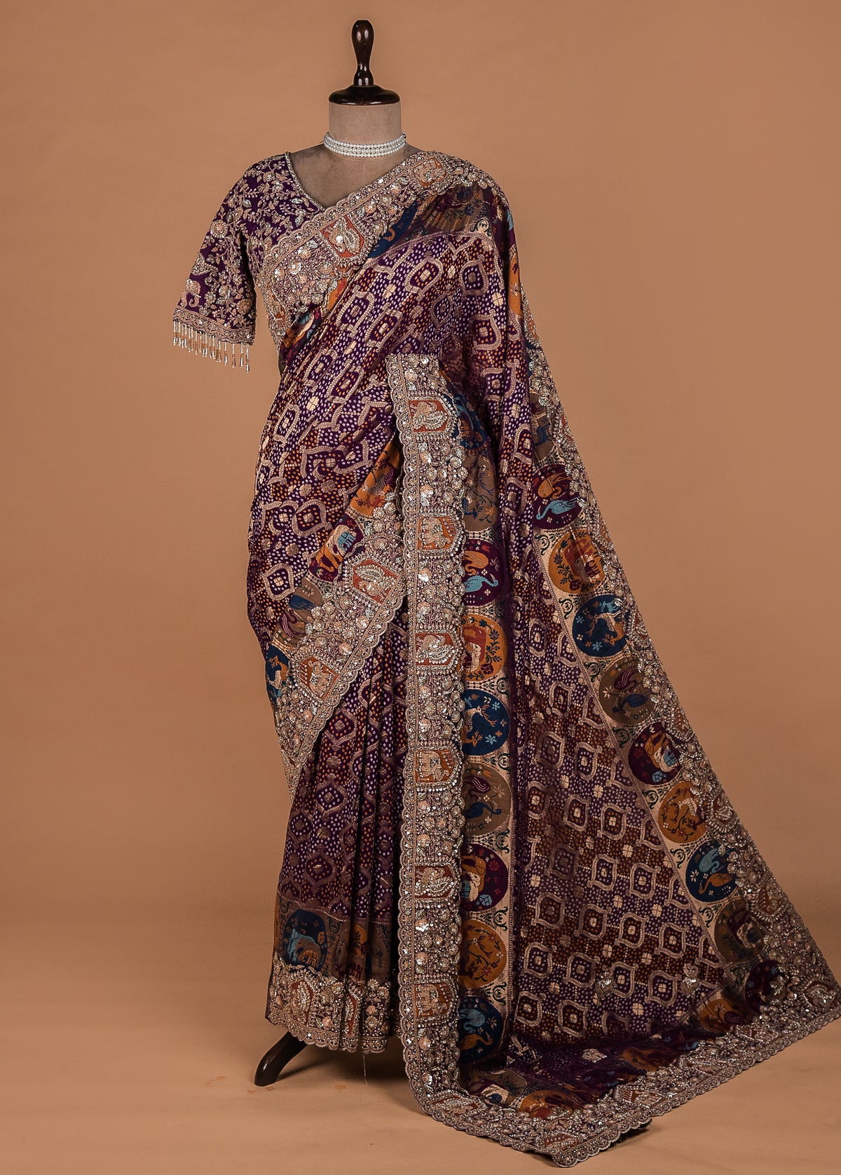 Purple Georgette Banarasi Saree