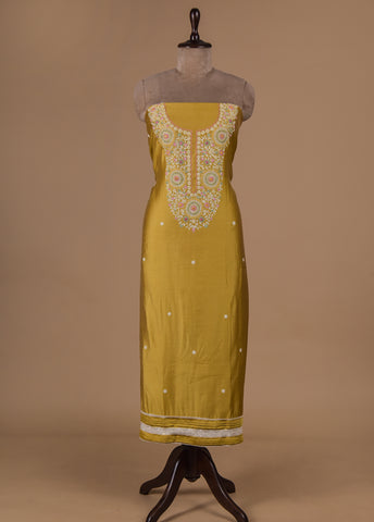 Yellow Cotton Dress Material