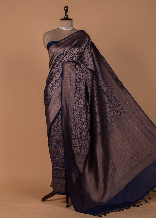 Blue Art Silk Banarasi Saree