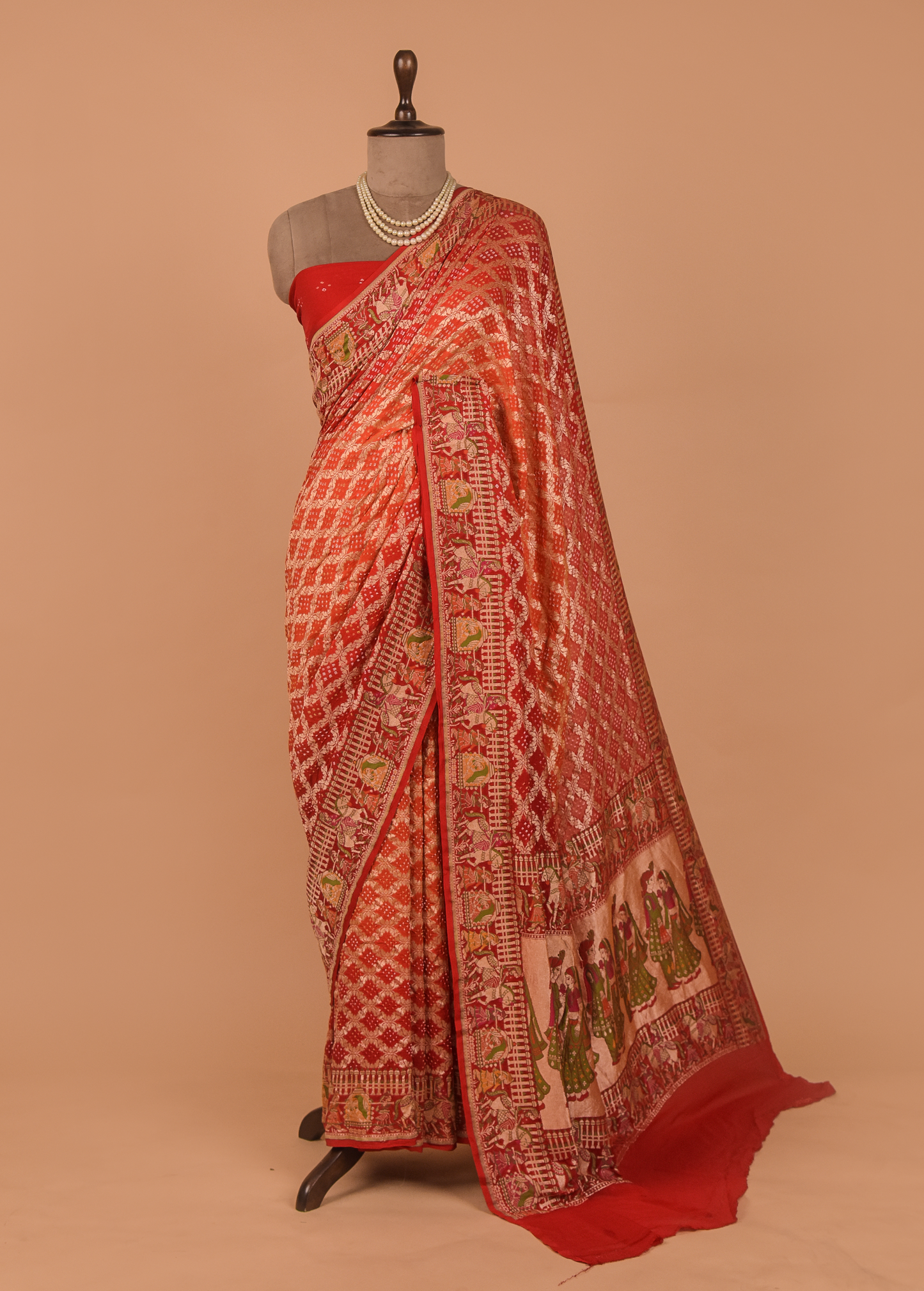 Red Georgette Printed Saree