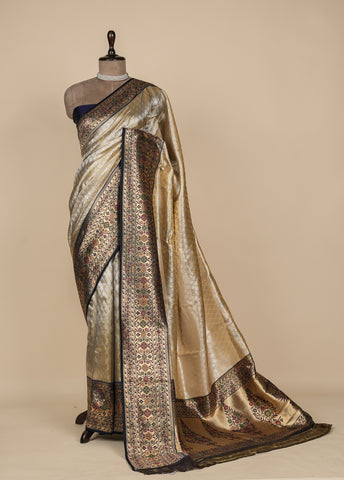 Silver Tissue Silk Kanjeevaram Saree