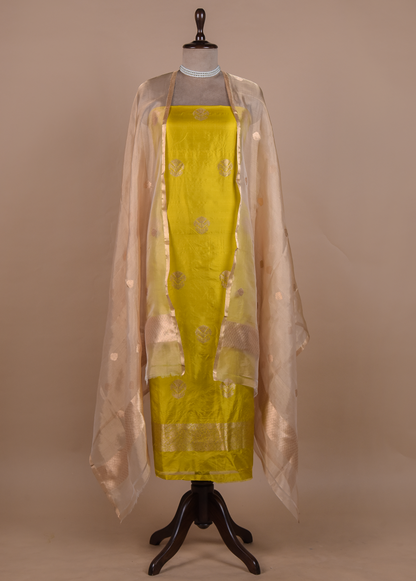 Yellow Silk Dress Material