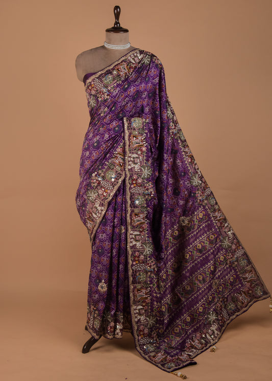 Purple Silk Patola Saree