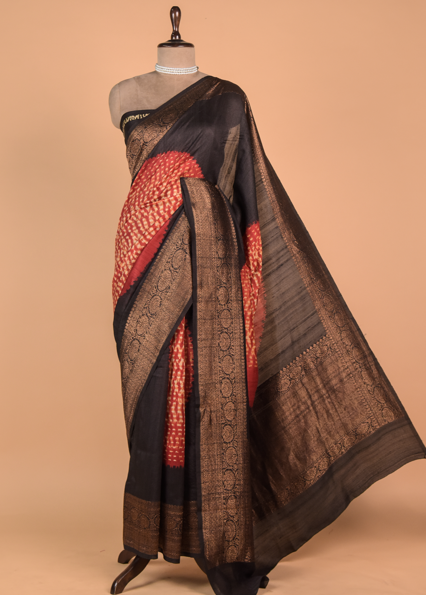 Black Tussar Georgette Banarasi Saree